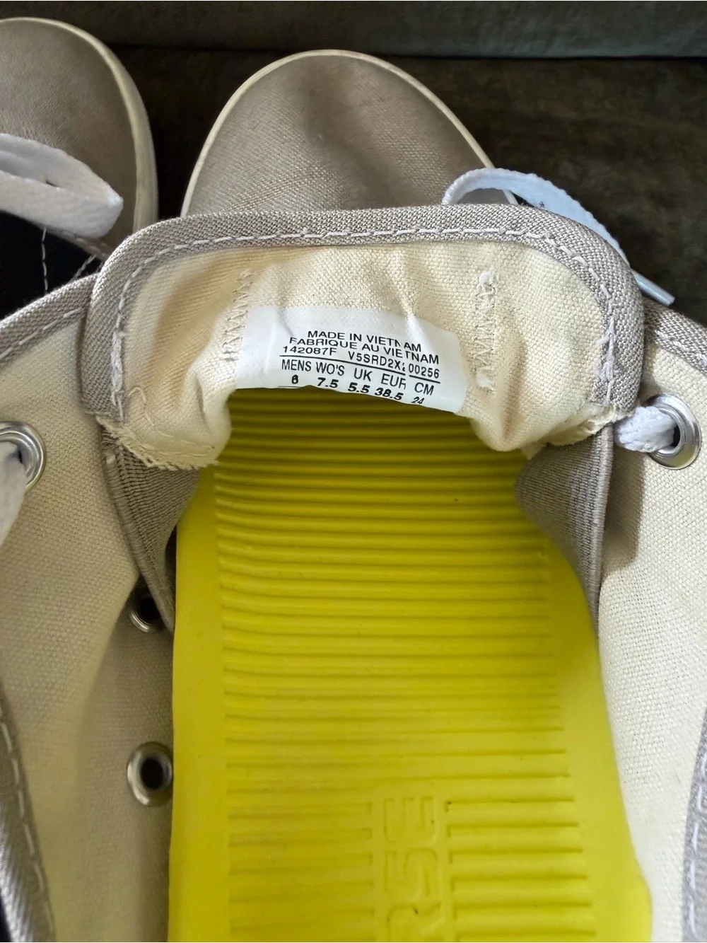 Converse Two-Tone Canvas Low Tops in Beige, black